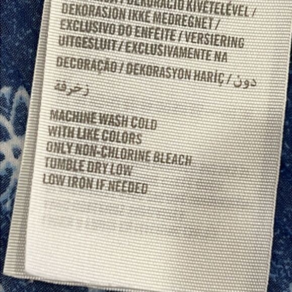 Abercrombie & Fitch Boho Peasant Top Floral Sheer Lightweight Blouse Blue XS - Picture 13 of 13